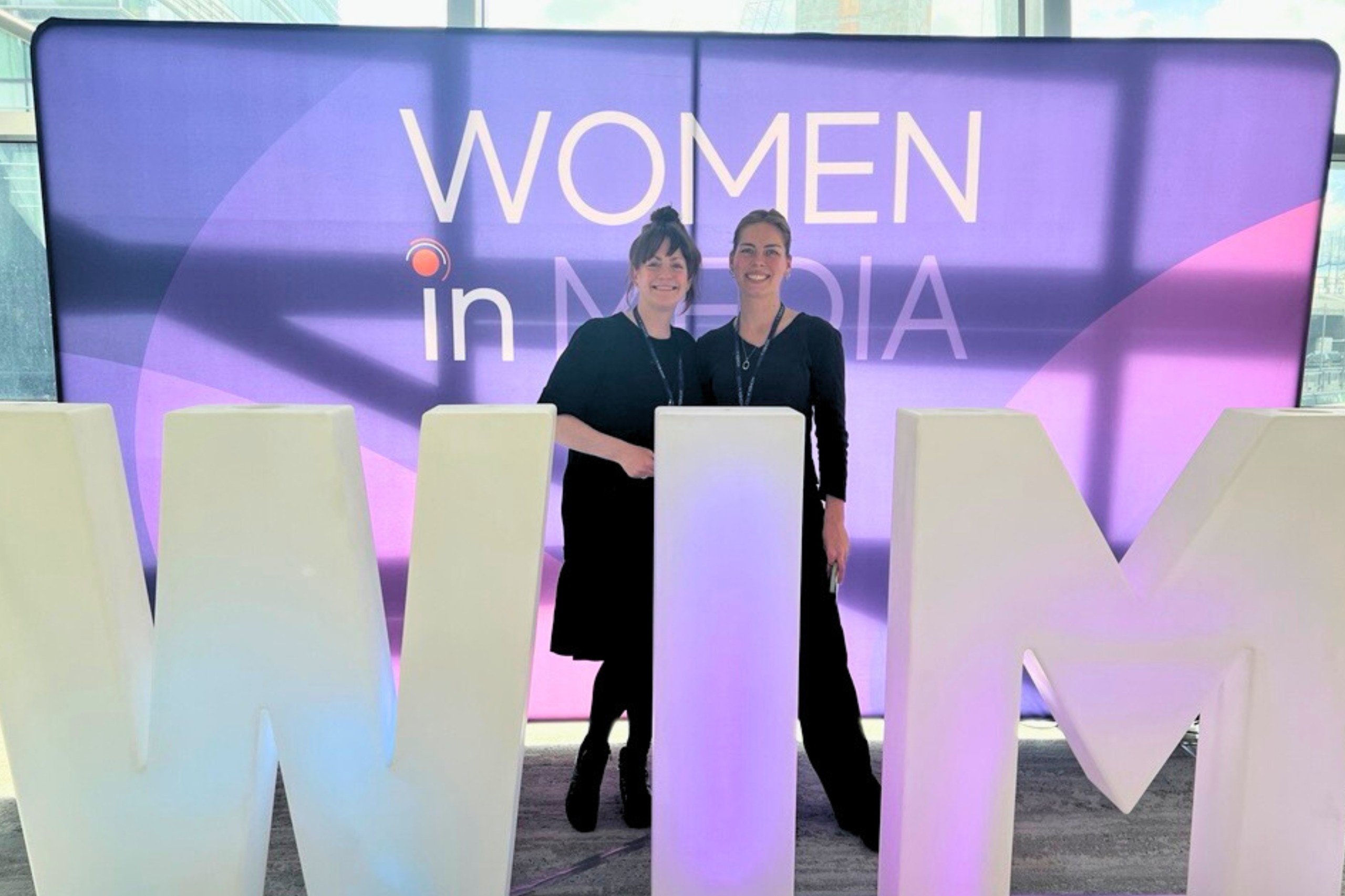Emily Carstairs and Cealan Macdonnell at the 2025 Women in Media conference