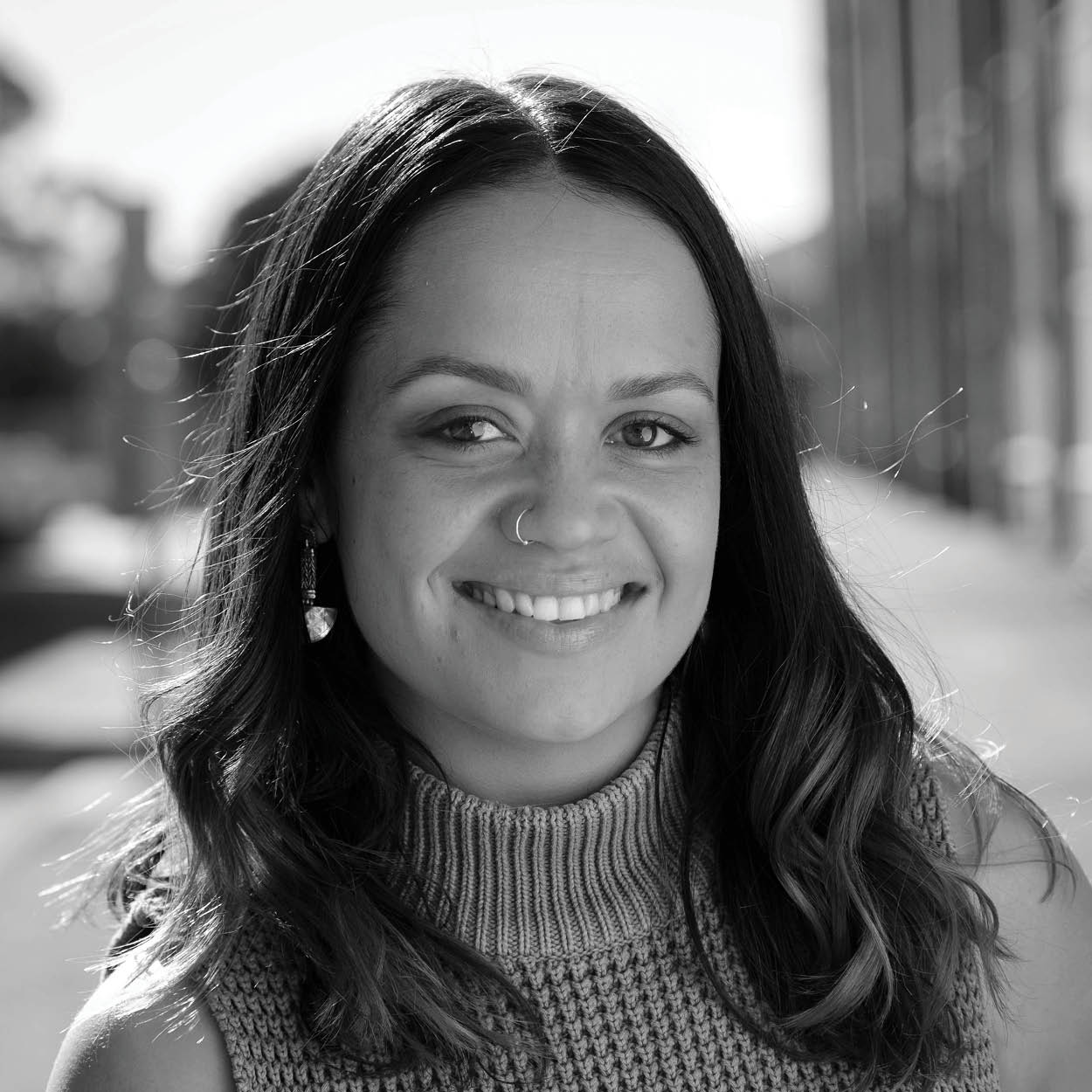 caleena sansbury headshot bw 600 1